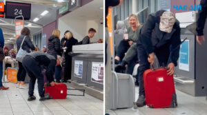 Чоловік публічно розтрощив свою валізу, щоб не доплачувати за неї в аеропорту (ВІДЕО)